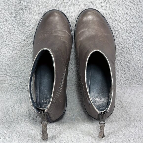 Dansko Bonita Womens Size 37 US 6.5-7 Ankle Booties Gray Leather Cutout Zip - Picture 5 of 9